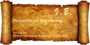 Veinstein Barakony névjegykártya